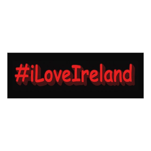 "#iLoveIreland" Cute Design. Köp nu Fototryck (Framsidan)