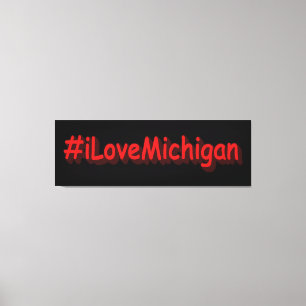 "#iLoveMichigan " Cute Design. Köp nu Canvastryck