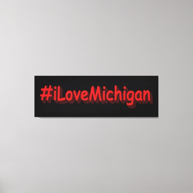 "#iLoveMichigan " Cute Design. Köp nu Canvastryck (Framsida)