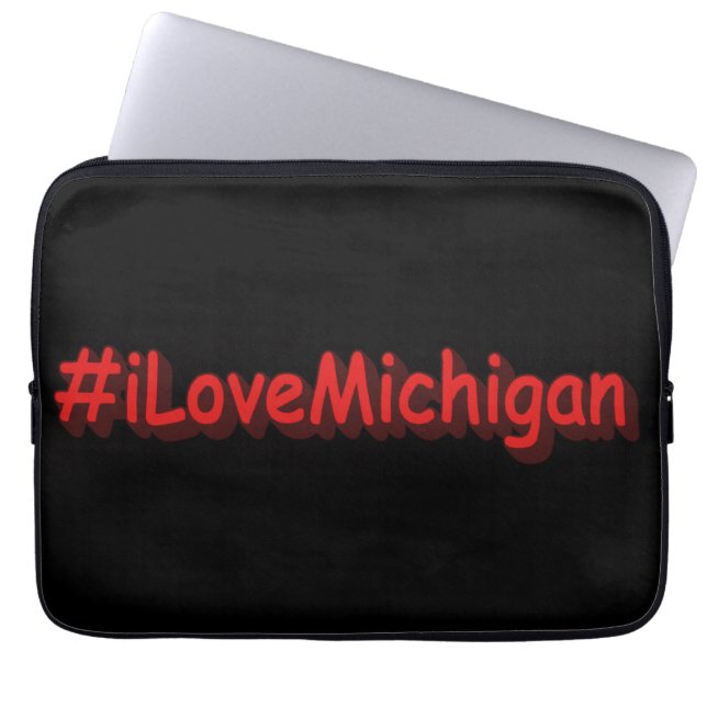 "#iLoveMichigan " Cute Design. Köp nu Laptop Fodral (Framsidan)