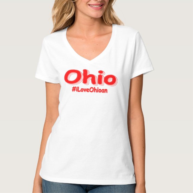 "#iLoveOhioan" Cute Design. Köp nu T Shirt (Framsida)