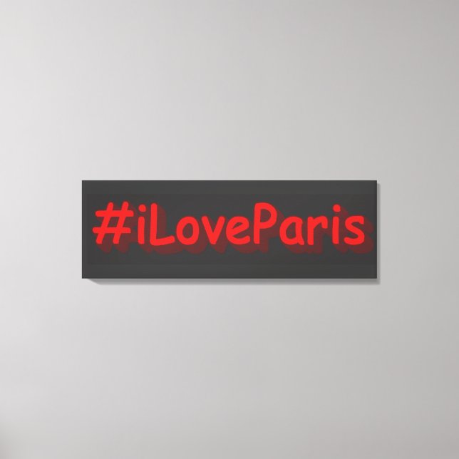 "#iLoveParis" Cute Design. Köp nu Canvastryck (Framsida)