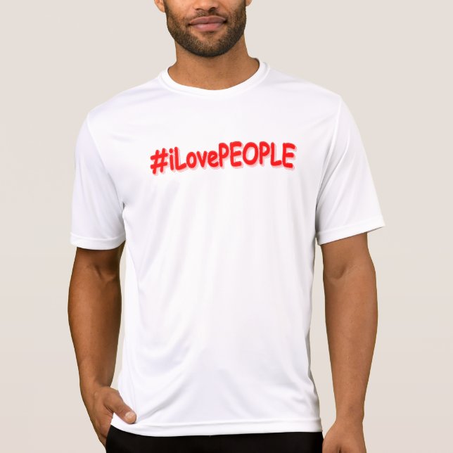 "#iLovePEOPLE" Cute Design. Köp nu T Shirt (Framsida)