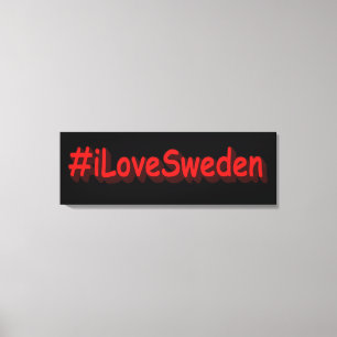 "#iLoveSverige" Cute Design. Köp nu Canvastryck
