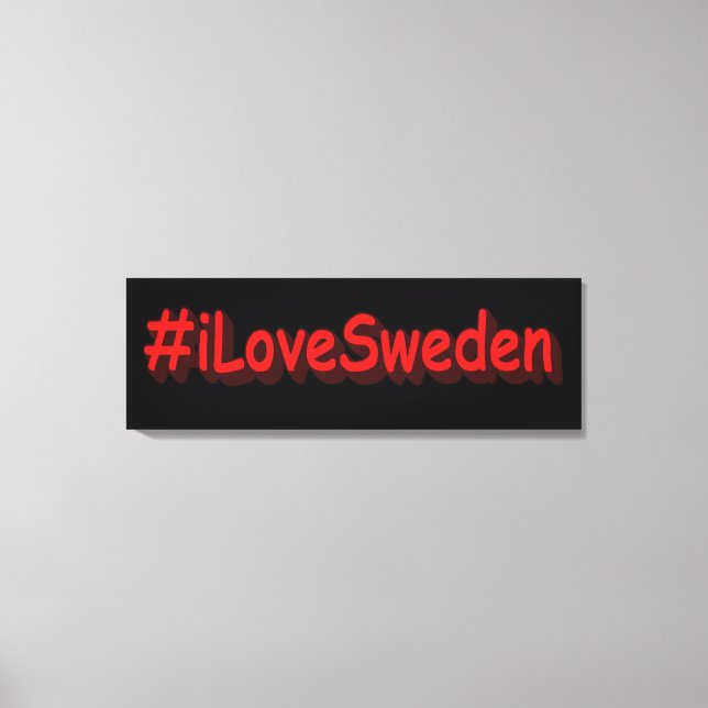 "#iLoveSverige" Cute Design. Köp nu Canvastryck (Framsida)