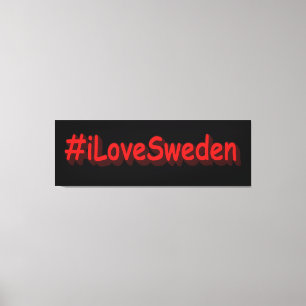 "#iLoveSverige" Cute Design. Köp nu Canvastryck