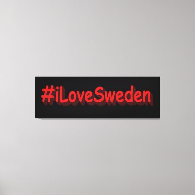 "#iLoveSverige" Cute Design. Köp nu Canvastryck (Framsida)
