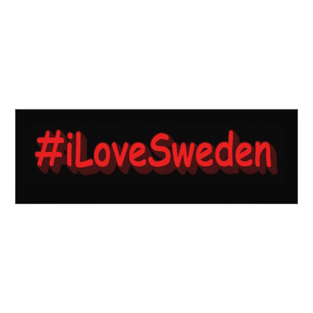 "#iLoveSverige" Cute Design. Köp nu Fototryck (Framsidan)