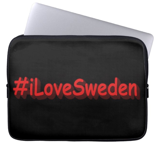 "#iLoveSverige" Cute Design. Köp nu Laptop Fodral (Framsidan)