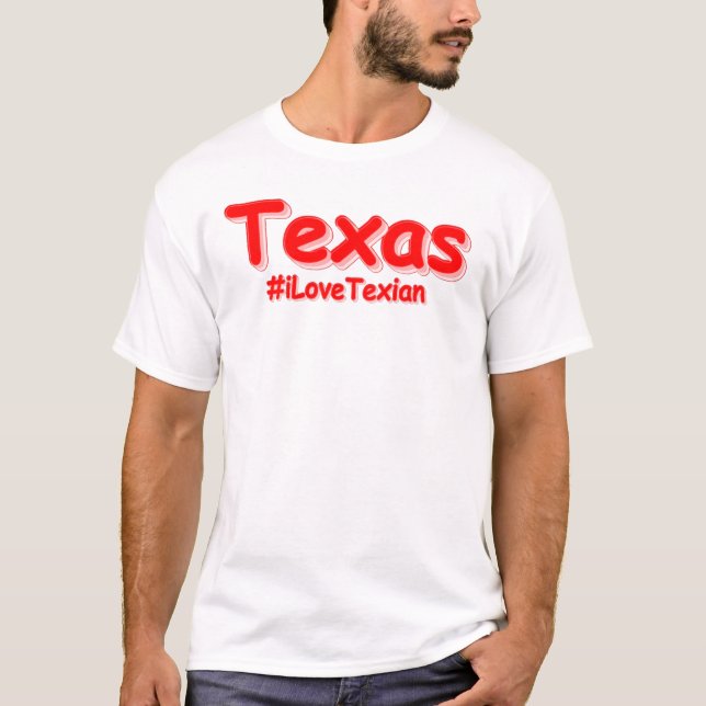 "#iLoveTexian " Cute Design. Köp nu T Shirt (Framsida)
