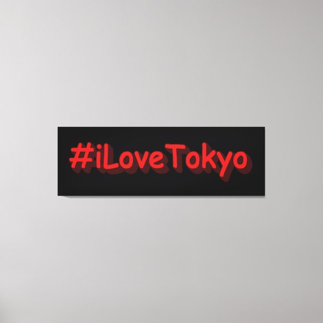 "#iLoveTokyo" Cute Design. Köp nu Canvastryck (Framsida)