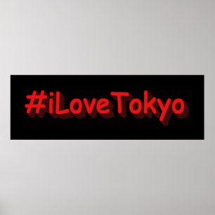 "#iLoveTokyo" Cute Design. Köp nu, Kanvastryck Poster