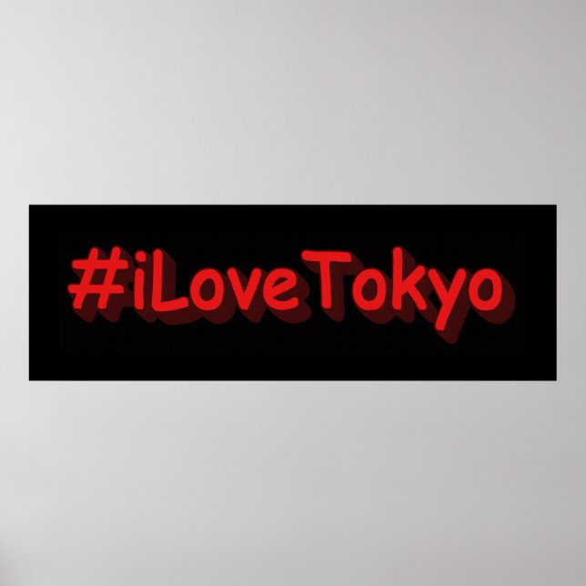 "#iLoveTokyo" Cute Design. Köp nu, Kanvastryck Poster (Framsidan)