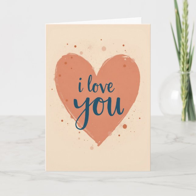 Iloveyou Hjärtkonst Kort (Framsida)
