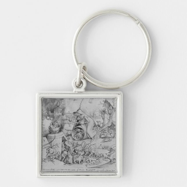 Ilska 1557 fyrkantig silverfärgad nyckelring (Framsidan)