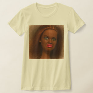 Ilska Äcklad Svart Docka Ansikte Meme T-Shirt