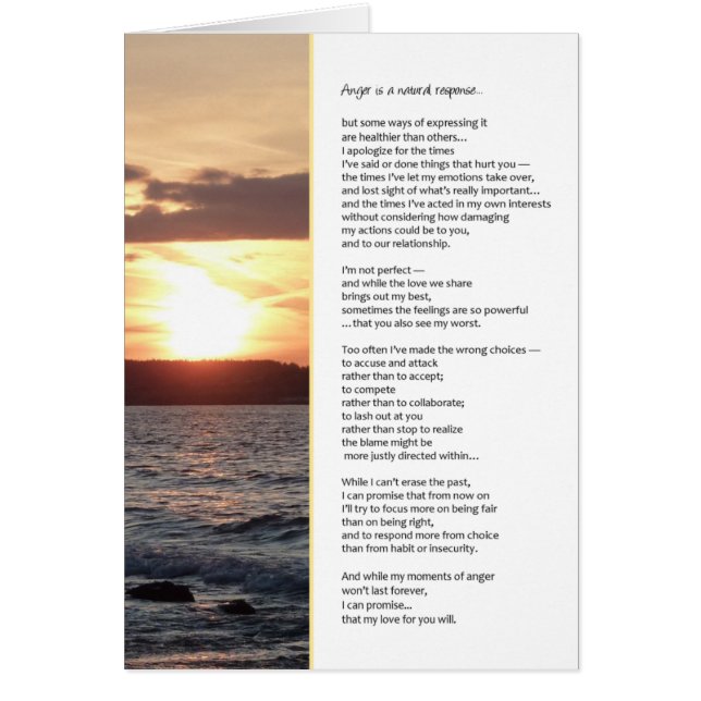 Ilska är ett naturligt svar... Relationer Hälsningskort (Framsidan)