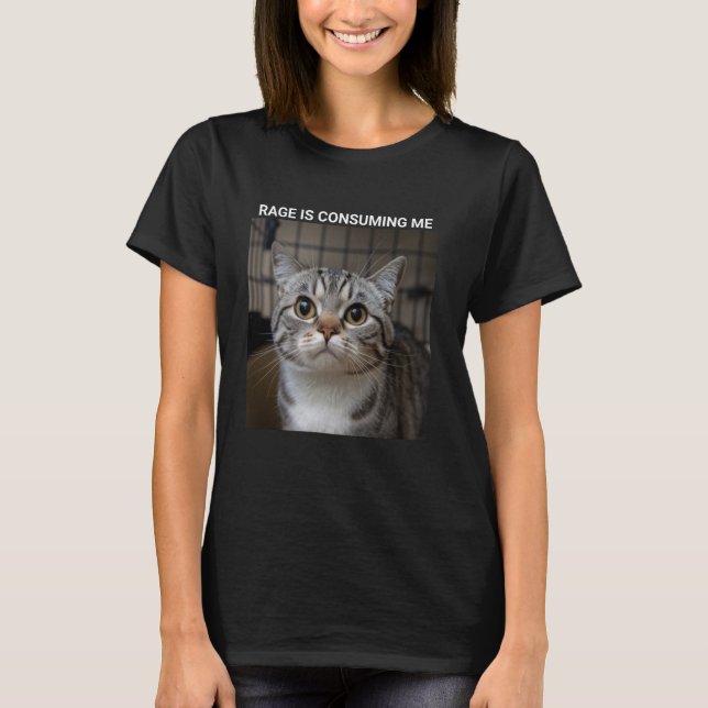 Ilska Förtärar Mig Dumma Kattmem T Shirt (Framsida)