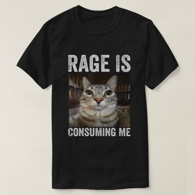 Ilska Förtärar Mig Katt Meme T Shirt (Design framsida)