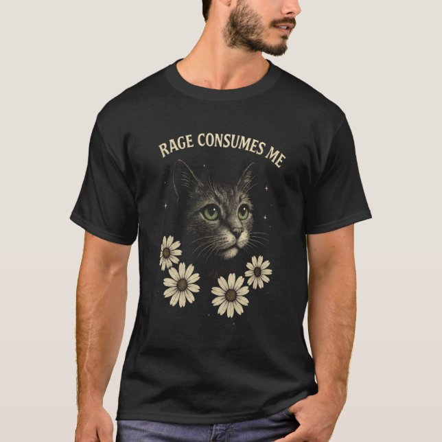 Ilska Förtärar Mig Roligt Katt Meme T Shirt (Framsida)
