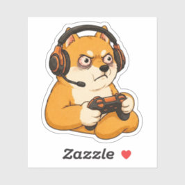 Ilska gamer Shiba Klistermärken