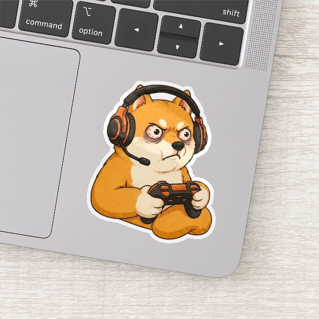 Ilska gamer Shiba Klistermärken (Detalj)