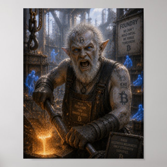 Ilska / Gjutningsarbetare / Gjuteri Poster (Framsidan)