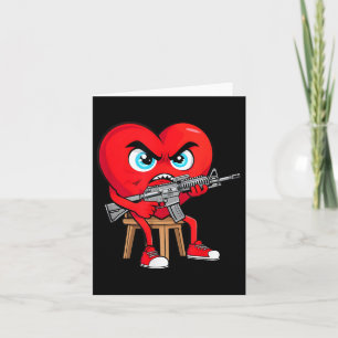 Ilska Hjärta Anti Valentins Gevär Glad Valenitne M Kort