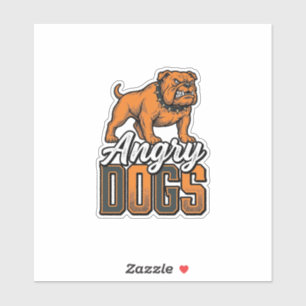 Ilska Hundar Vintage Bulldog Typografi Design_1 Klistermärken