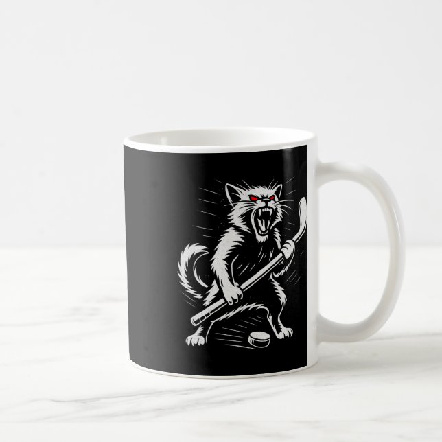 Ilska Katt Ishockeyspelare Designpresent För Män K Kaffemugg (Höger)