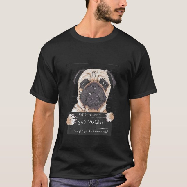 Ilska Pug Hund Fånge T-shirts (Framsida)