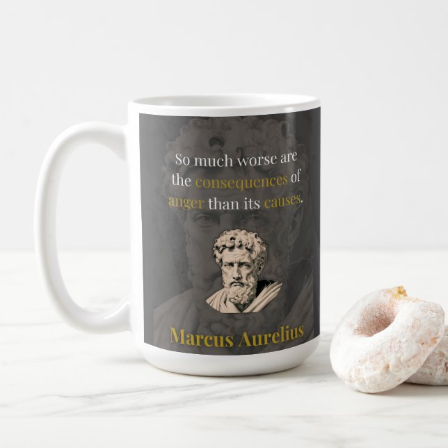Ilska skadar dig mest: Marcus Aurelius om återhåll Kaffemugg (Med munk)