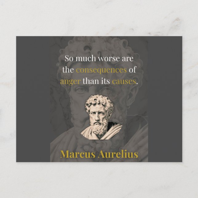 Ilska skadar dig mest: Marcus Aurelius om återhåll Vykort (Framsida)