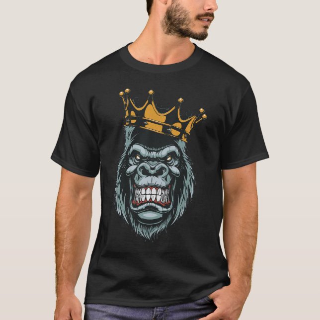 Ilsken apa med kronaT-tröja T Shirt (Framsida)