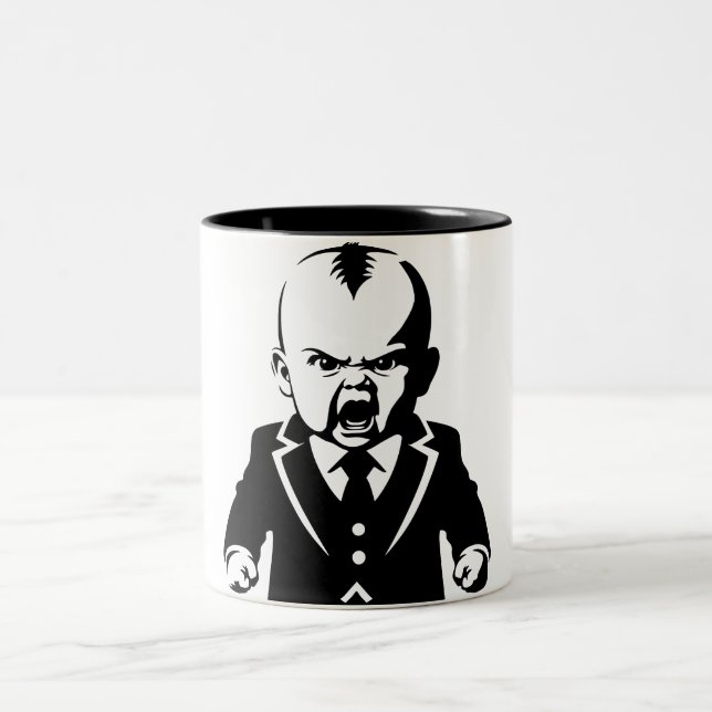 Ilsken Baby Boss Keramisk Mugg | Roligt Sarksastis (Center)