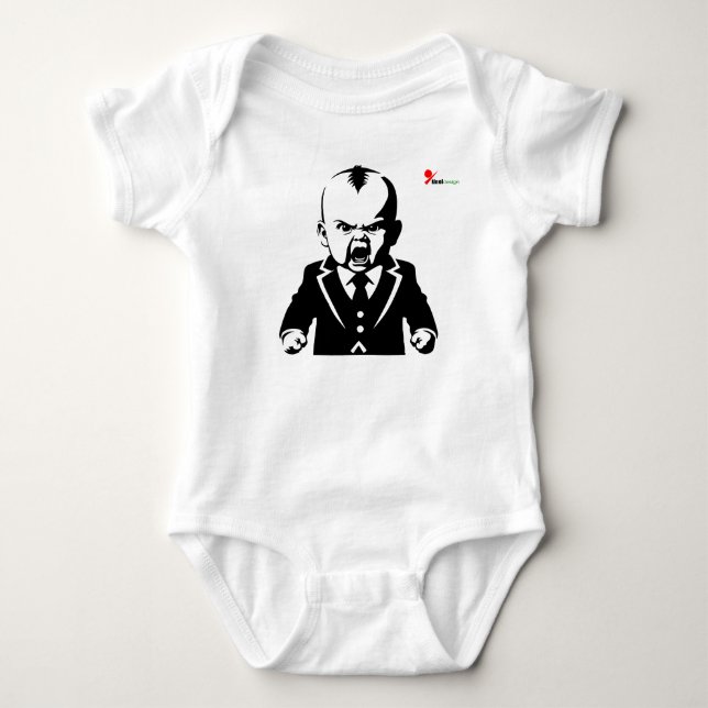 Ilsken Bebis – Rolig Bebis Bodysuit T Shirt (Framsida)