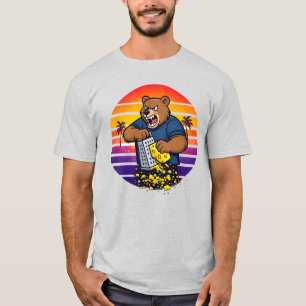 Ilsken Björn med Osthyvel Hatt och Solglasögon T Shirt