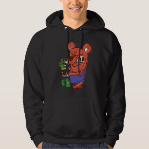 ilsken björn som räknar pengar hoodie