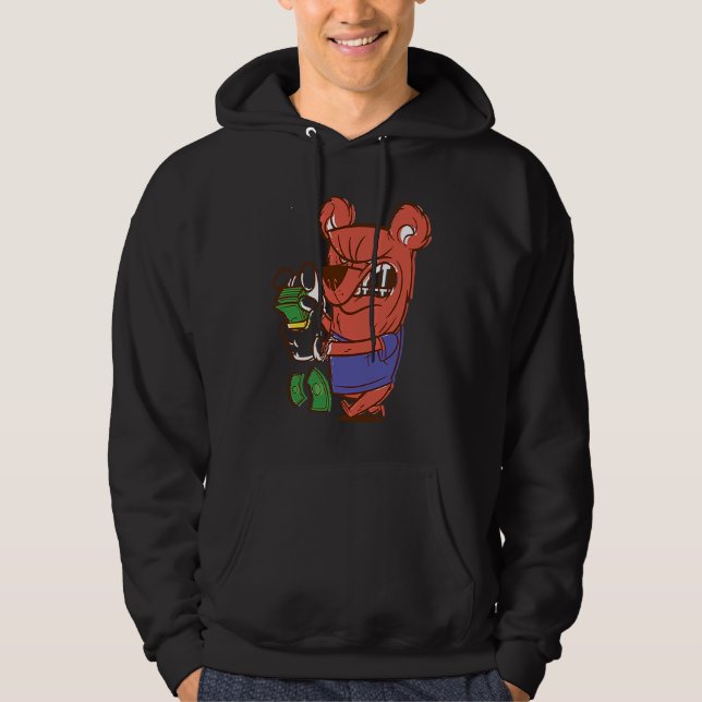 ilsken björn som räknar pengar hoodie (Framsida)