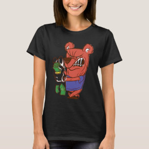ilsken björn som räknar pengar t shirt