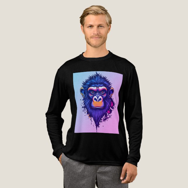 Ilsken bläckapa – Färgglad graffiti djurkonst T Shirt (Hel framsida)