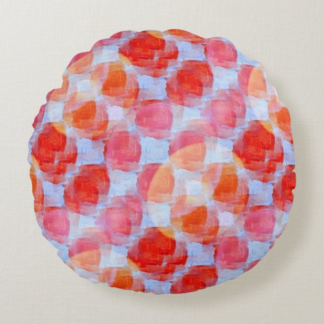 Ilsken blick från designstrukturbakgrund rund kudde (Framsidan)