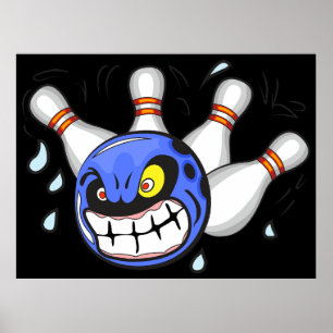 Ilsken bowlingklot, rolig sport poster