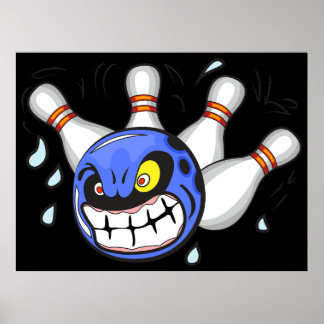 Ilsken bowlingklot, rolig sport poster