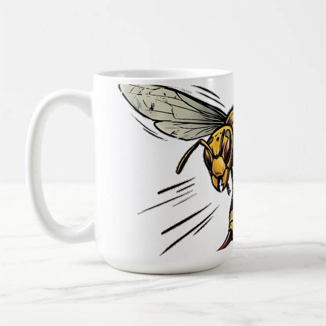 Ilsken Geting BZZZT Serietidningskonst Kaffemugg (Vänster)