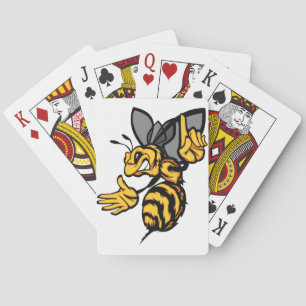 Ilsken Getingmaskot Ilsket Gult Spel Kort