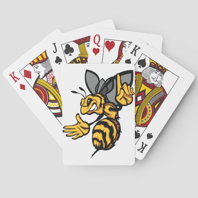 Ilsken Getingmaskot Ilsket Gult Spel Kort (Baksidan)