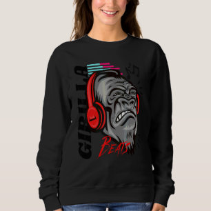 Ilsken Girilla Musik Njut av Beats Grafisk Apa Ani T Shirt