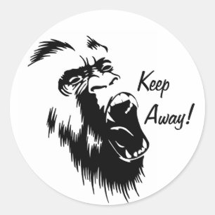 Ilsken gorilla runt klistermärke