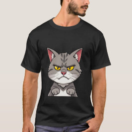 Ilsken Grå Tabby Katt Grinig Blick ✨🐾😠 T Shirt